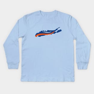 Waves on Long Island Kids Long Sleeve T-Shirt